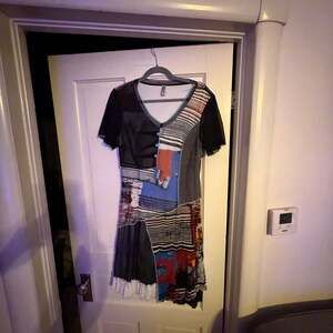 Miss Nikky Vintage Artistic Patchwork Mesh Midi Dress